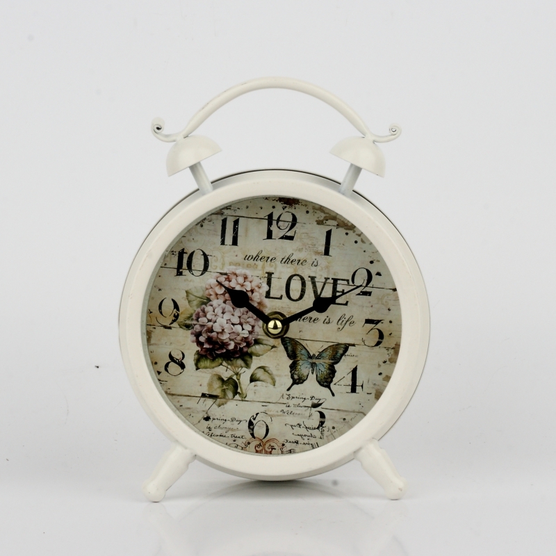 Hodiny budík s hortenzií 22cm