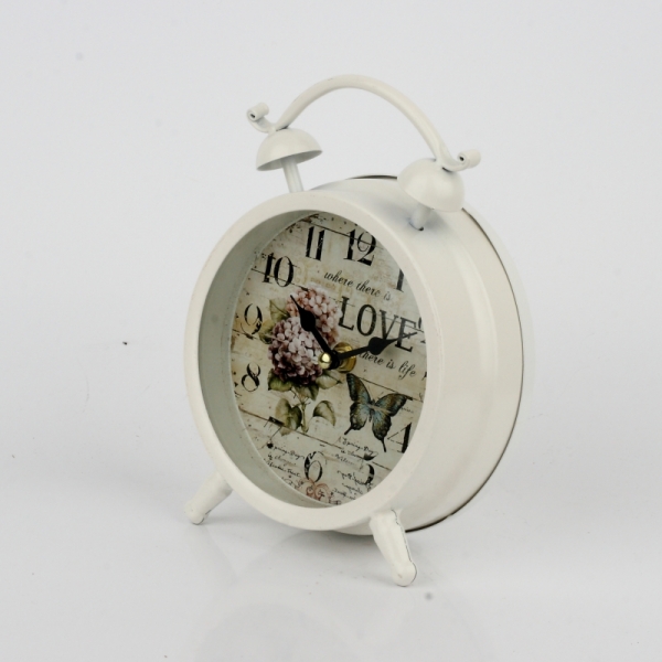 Hodiny budík s hortenzií 22cm