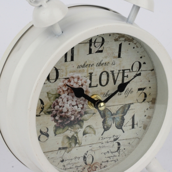 Hodiny budík s hortenzií 22cm