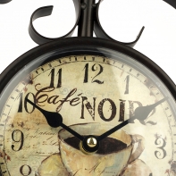 Hodiny do restaurace Retro Café Noir oboustranné