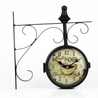 Hodiny do restaurace Retro Café Noir oboustranné