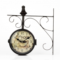 Hodiny do restaurace Retro Café Noir oboustranné