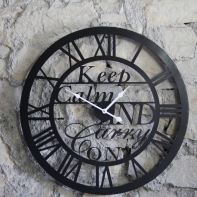 Hodiny Keep calm and carry on 60cm