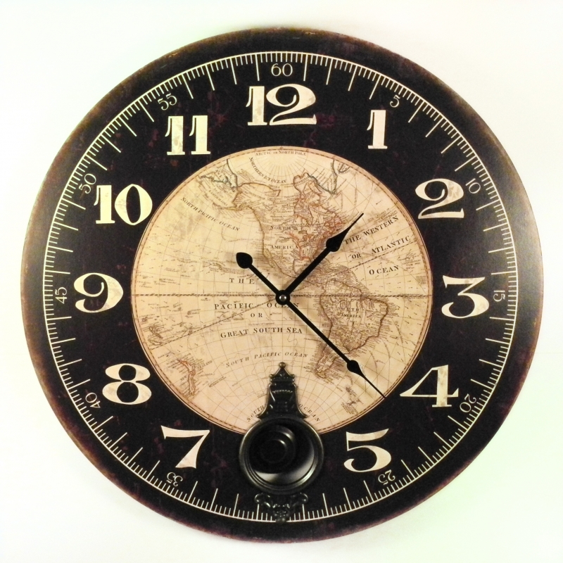 Hodiny kyvadlové s mapou 58cm 2012