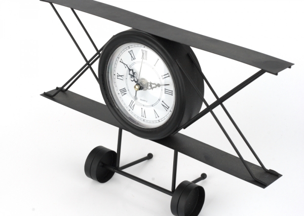 Hodiny letadlo 31x20cm (vada na sklíčku)