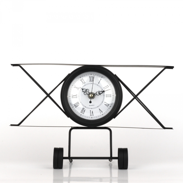 Hodiny letadlo 31x20cm (vada na sklíčku)