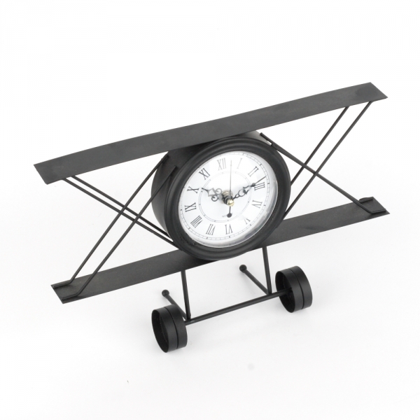 Hodiny letadlo 31x20cm (vada na sklíčku)