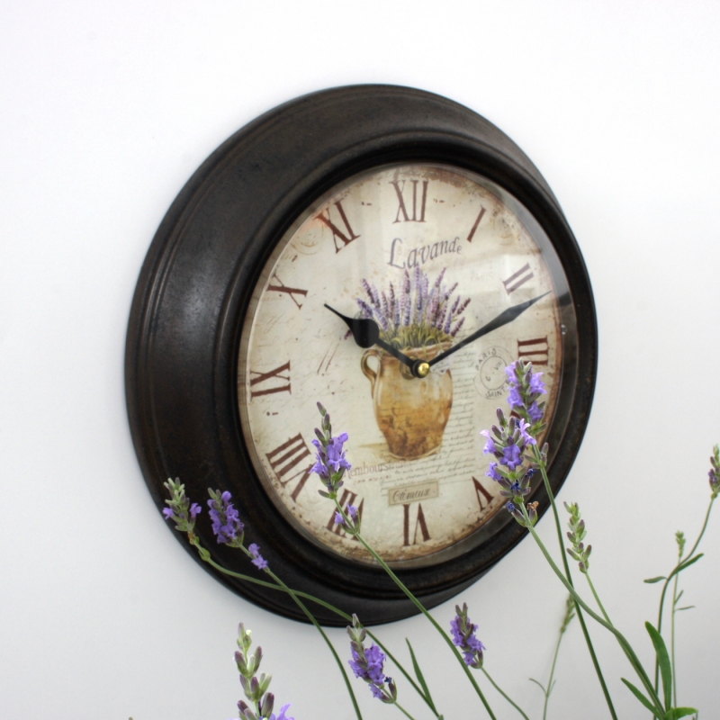 Hodiny levandule ve džbánu 29cm