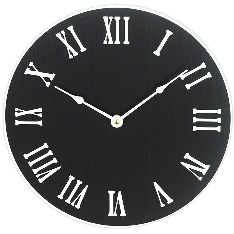 Hodiny nástěnné černé 30cm