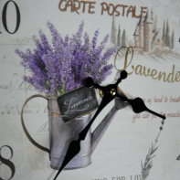 Hodiny nástěnné dekor levandule