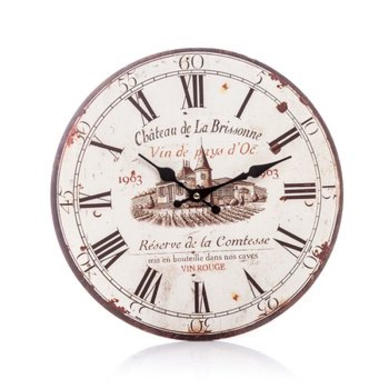 Hodiny nástěnné dřevěné Chateu 34cm