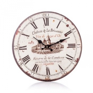 Hodiny nástěnné dřevěné Chateu 34cm
