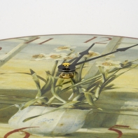 Hodiny nástěnné dřevěné kytka 30cm