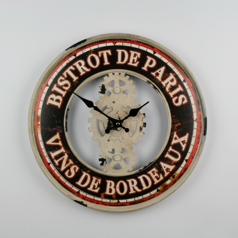 Hodiny nástěnné kovové Bistrot de Paris 39cm