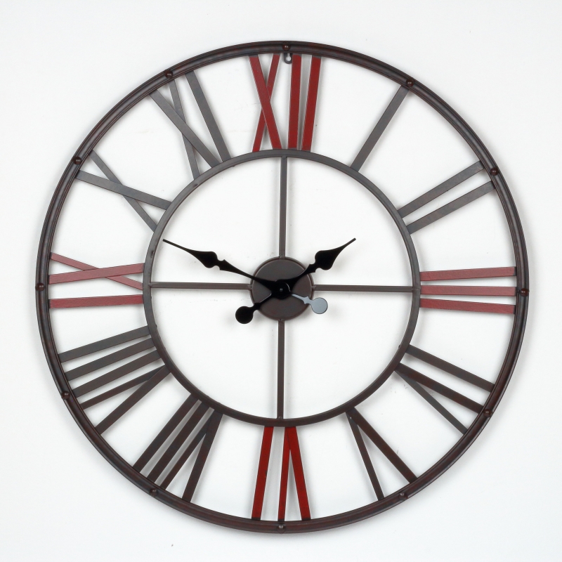 Hodiny nástěnné kovové v industriálním stylu 80cm