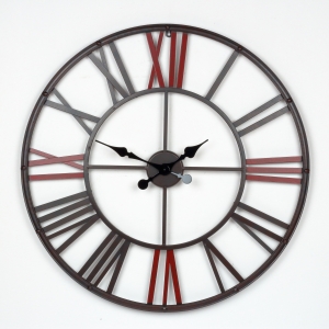 Hodiny nástěnné kovové v industriálním stylu 80cm