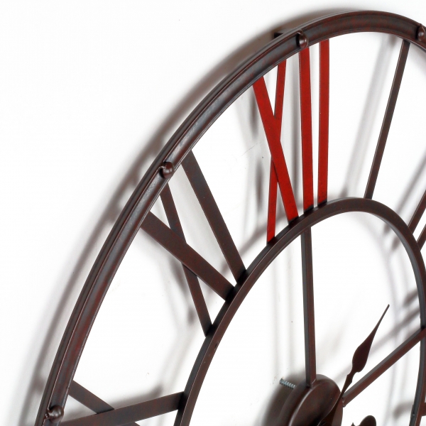 Hodiny nástěnné kovové v industriálním stylu 80cm