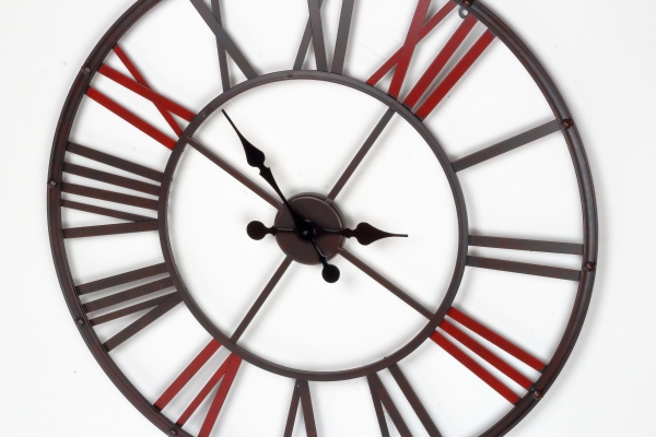 Hodiny nástěnné kovové v industriálním stylu 80cm