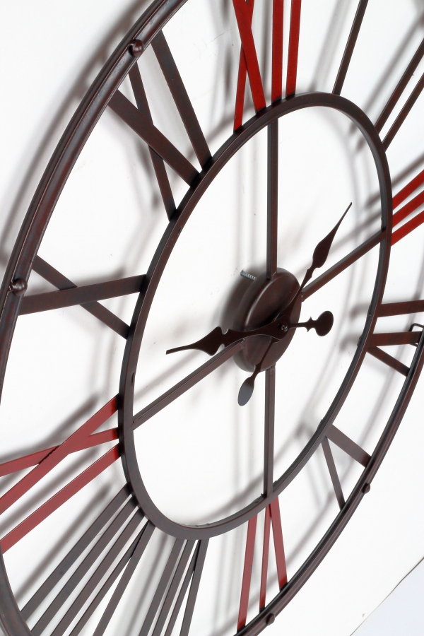 Hodiny nástěnné kovové v industriálním stylu 80cm