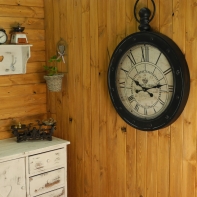 Hodiny nástěnné kovové XXL černé 60cm