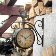 Hodiny nástěnné oboustranné kovové 1329