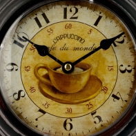 Hodiny nástěnné plechové Cafe de monde 22cm