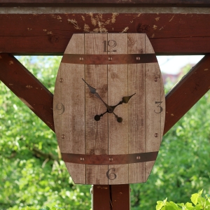 Hodiny nástěnné plechové sud 50 x 38,5cm