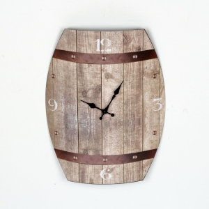 Hodiny nástěnné plechové sud 50x38,5cm