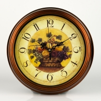 Hodiny nástěnné retro košík ovoce - 30cm