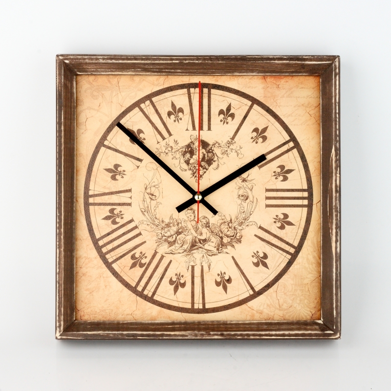 Hodiny nástěnné s andělíčky 28x28cm