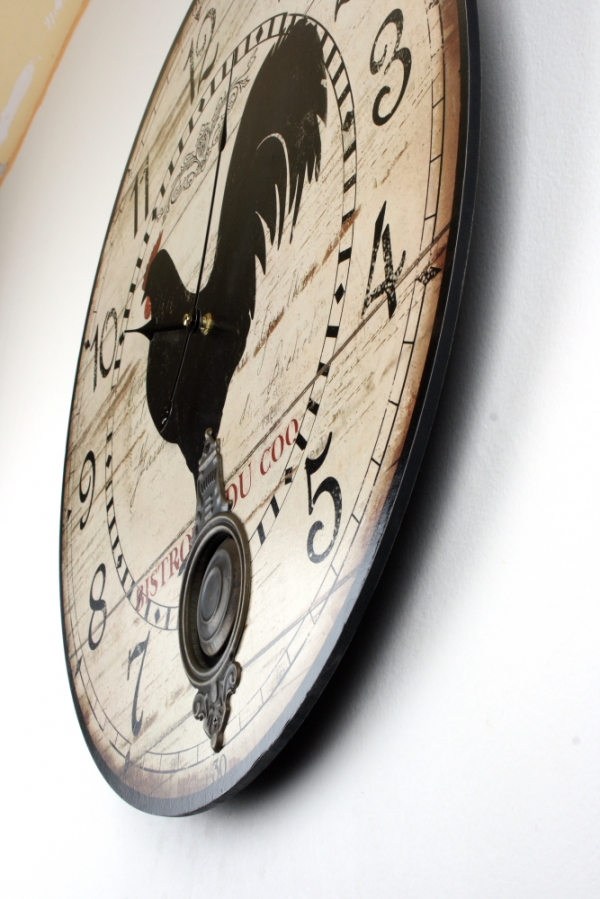 Hodiny nástěnné s kyvadlem kohout 58cm