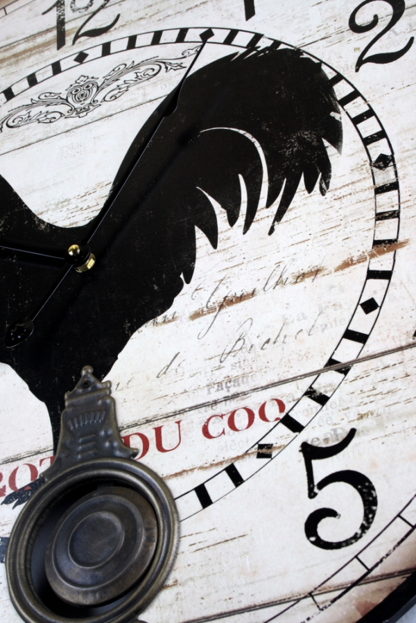 Hodiny nástěnné s kyvadlem kohout 58cm