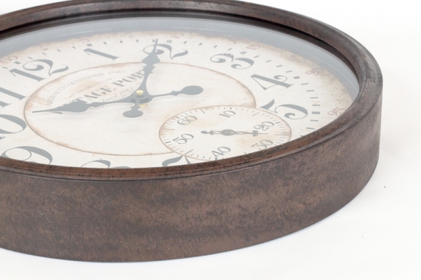 Hodiny nástěnné VINTAGE PORT kov 44x60cm