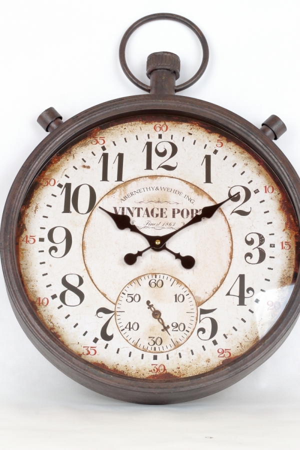 Hodiny nástěnné VINTAGE PORT kov 44x60cm