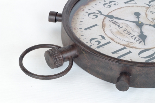 Hodiny nástěnné VINTAGE PORT kov 44x60cm