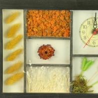 Hodiny nástěnné zelené 22x28cm