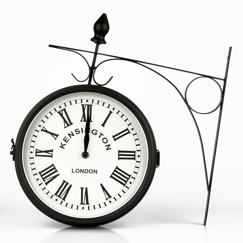 Hodiny oboustranné velké otočné Kensington London 42x40x9 cm - poškozené