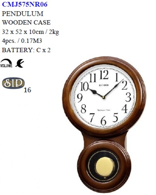 Hodiny pendlovky kulaté 32x10x52cm