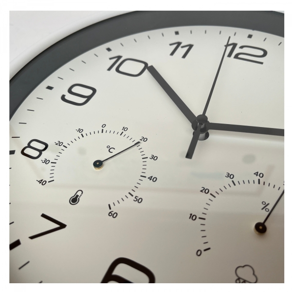 Hodiny s teploměrem a vlhkoměrem 25 cm