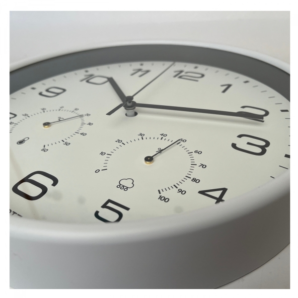 Hodiny s teploměrem a vlhkoměrem 25 cm