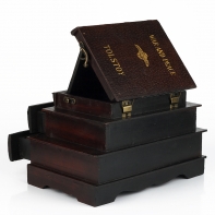 Hodiny stolní dřevěné knihy 28cm