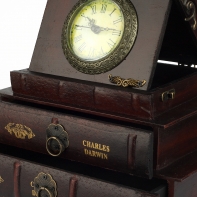 Hodiny stolní dřevěné knihy 28cm