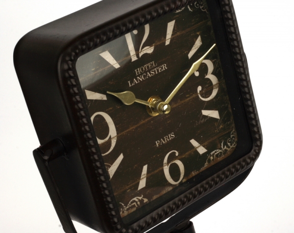Hodiny stolní Hotel Lancaster 17x10x34cm- poškozeno chybějící nohy