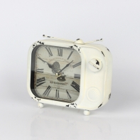 Hodiny stolní Old gramophon bílé 19x5x21cm