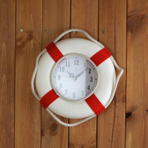 Hodiny záchranné kolo červené 25cm