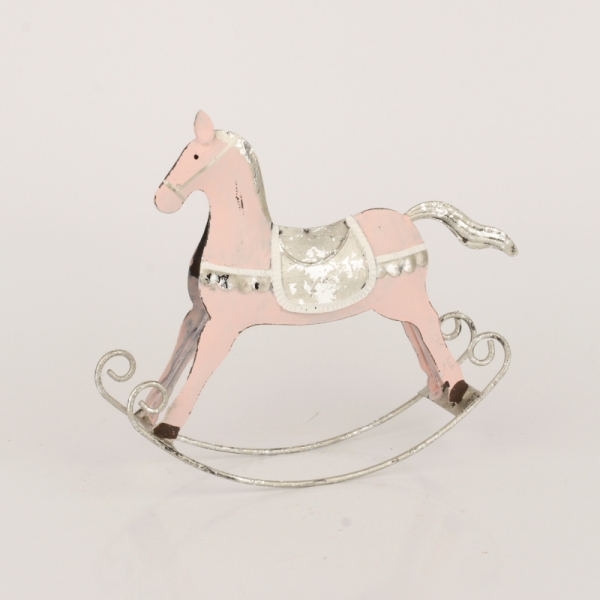 Houpací koník růžový 14x1x12cm