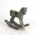 Houpací kůň dřevěný zelený 13x11,5x4,5cm