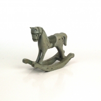Houpací kůň dřevěný zelený 13x11,5x4,5cm