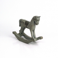 Houpací kůň dřevěný zelený 13x11,5x4,5cm