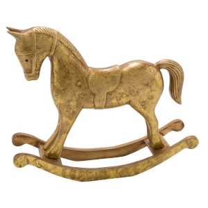 Houpací kůň zlatý 30 x 8 x 22 cm